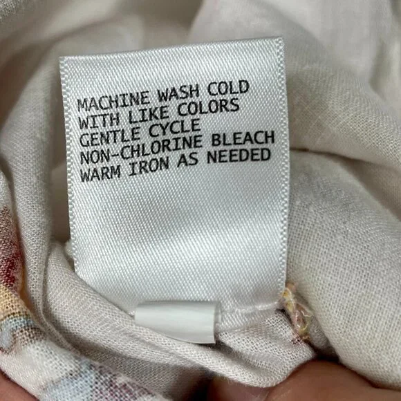 Rachel Zoe Linen Blend Ivory Floral Elastic Waist Shorts Women’s M - Picture 10 of 11